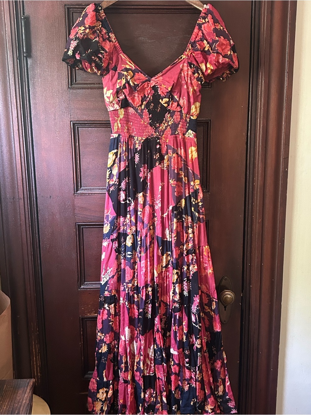 Free People Sun-drenched Maxi Dress Size Small Boho Cottagecore Floral - Picture 5 of 8